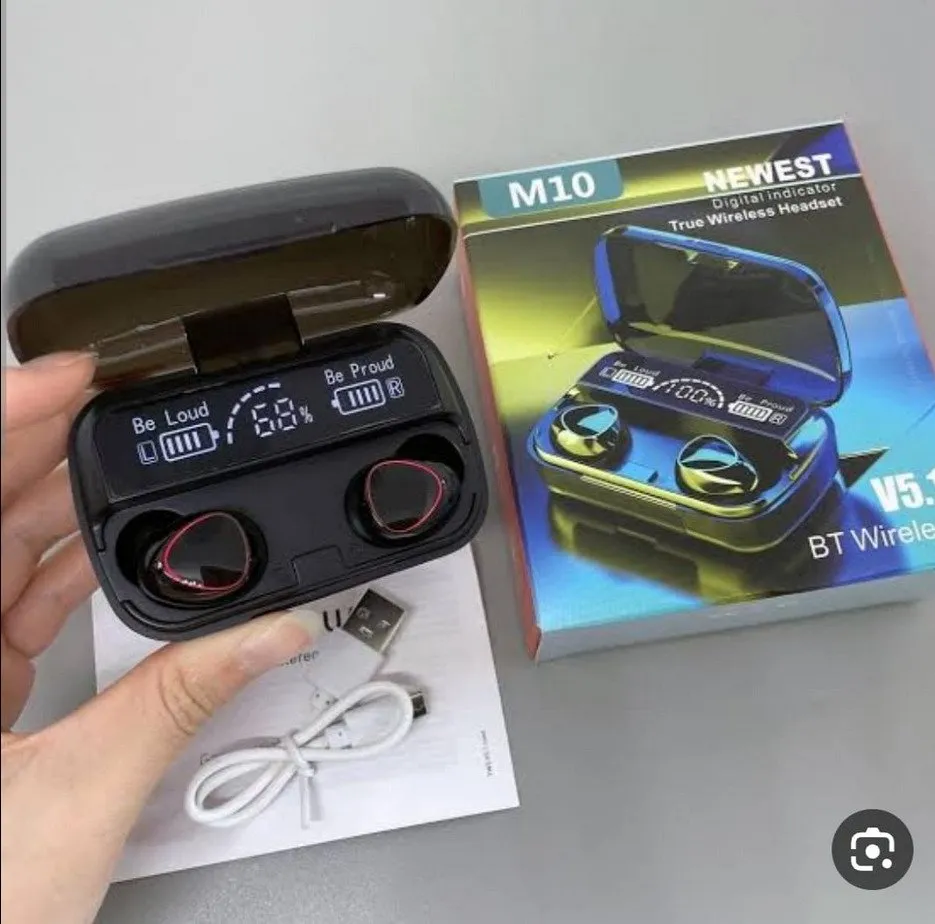 M10 سماعة + باوربانك 2 في 1