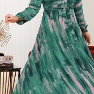 فستان شيفون خامه ممتازه جديد سبب للبيع مقاسه صغير