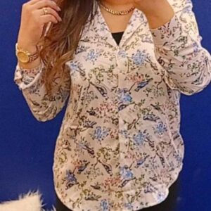 صيف  2025  شميز ساتان ارماني مطبوع من المصنع مبا