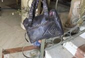 Real leather lady brown bag big size new