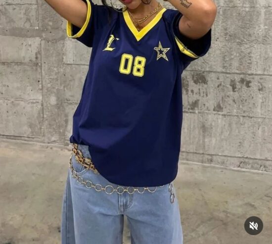 تيشيرت كحلي oversize مقاس large