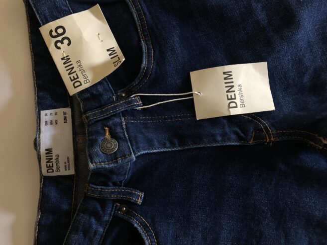 Blue Slim Fit Jeans, Bershka