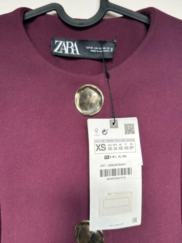 Fitted Round Neck Coat Blazer, ZARA